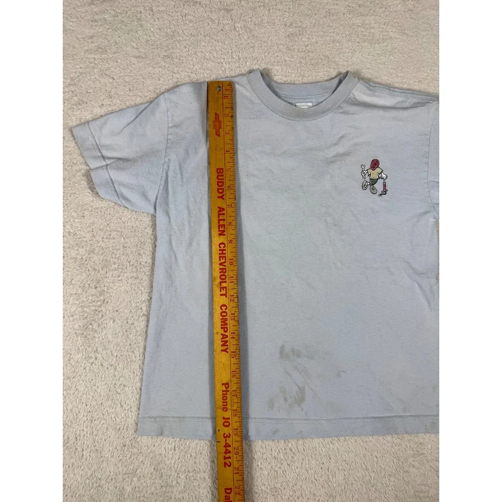 Gap Graphic T-Shirt Kids Medium Blue BMX Biking Retro Skater Tee